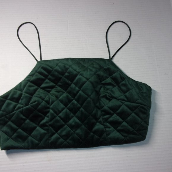 Pink Vanilla Green Quilted Crop Cami - Picture 4 of 5